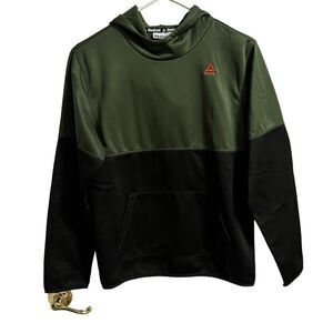 Reebok youth boys green & black hooded sweatshirt size 14/16.